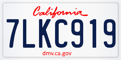 CA license plate 7LKC919
