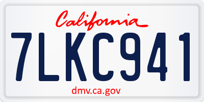 CA license plate 7LKC941