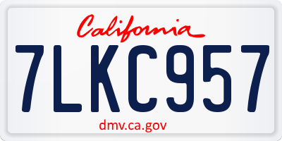CA license plate 7LKC957