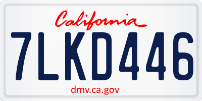 CA license plate 7LKD446