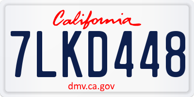 CA license plate 7LKD448