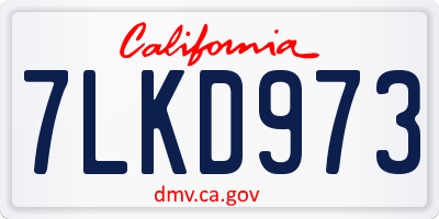 CA license plate 7LKD973