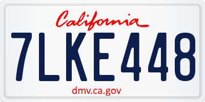 CA license plate 7LKE448