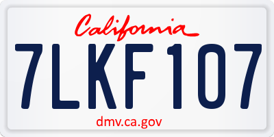 CA license plate 7LKF107