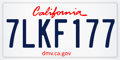 CA license plate 7LKF177