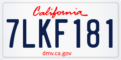 CA license plate 7LKF181