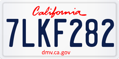 CA license plate 7LKF282