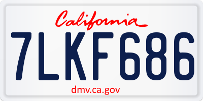 CA license plate 7LKF686