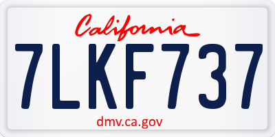 CA license plate 7LKF737