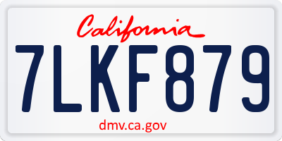 CA license plate 7LKF879