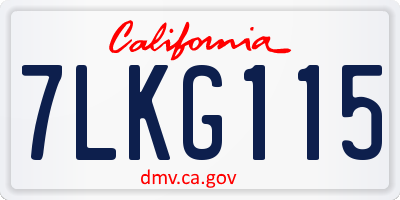 CA license plate 7LKG115