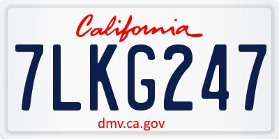 CA license plate 7LKG247