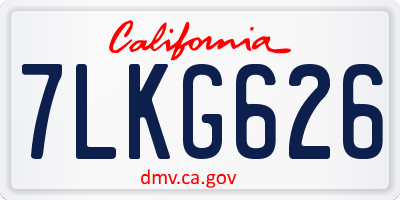 CA license plate 7LKG626