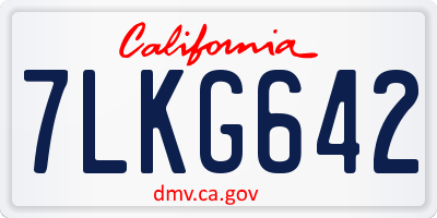 CA license plate 7LKG642