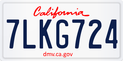 CA license plate 7LKG724