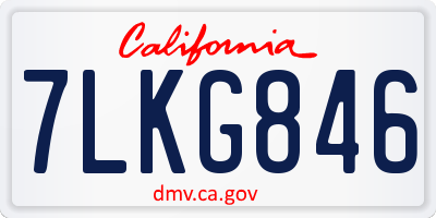 CA license plate 7LKG846
