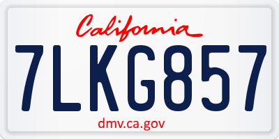 CA license plate 7LKG857