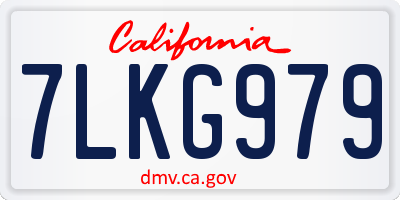 CA license plate 7LKG979
