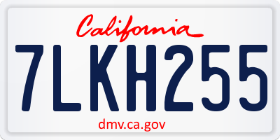 CA license plate 7LKH255