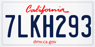 CA license plate 7LKH293