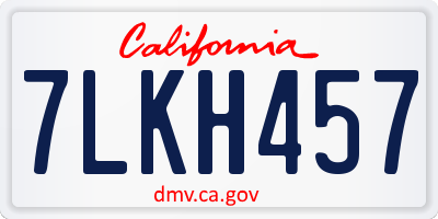 CA license plate 7LKH457