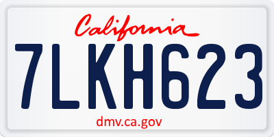 CA license plate 7LKH623