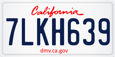 CA license plate 7LKH639