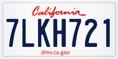 CA license plate 7LKH721