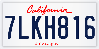 CA license plate 7LKH816