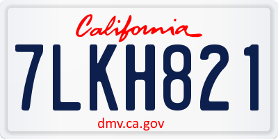CA license plate 7LKH821
