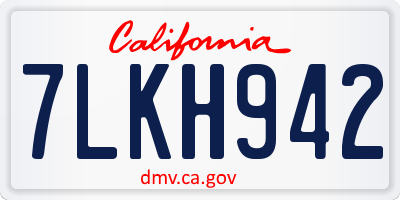 CA license plate 7LKH942
