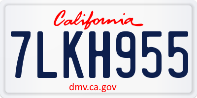 CA license plate 7LKH955