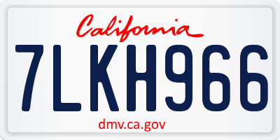 CA license plate 7LKH966
