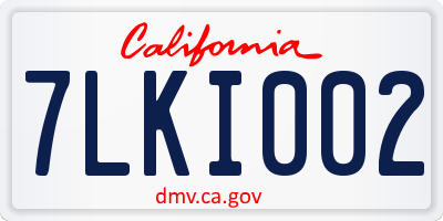 CA license plate 7LKI002