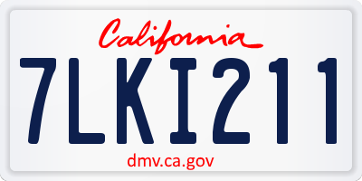 CA license plate 7LKI211