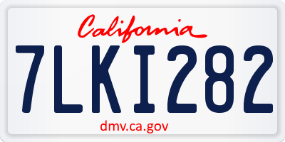 CA license plate 7LKI282