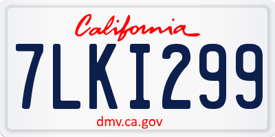 CA license plate 7LKI299
