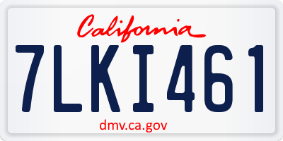 CA license plate 7LKI461