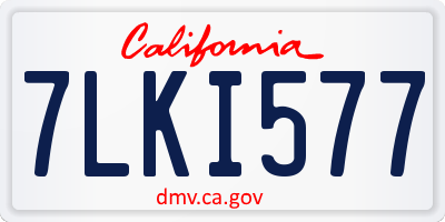 CA license plate 7LKI577