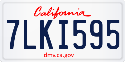 CA license plate 7LKI595