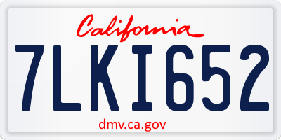 CA license plate 7LKI652