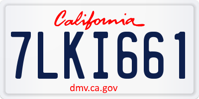 CA license plate 7LKI661