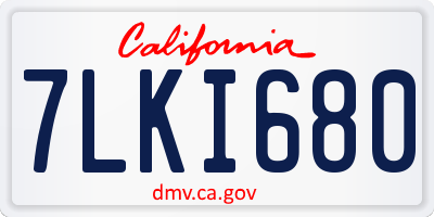 CA license plate 7LKI680