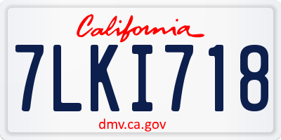 CA license plate 7LKI718