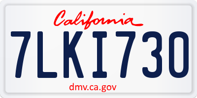 CA license plate 7LKI730