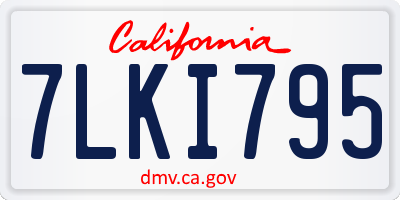 CA license plate 7LKI795
