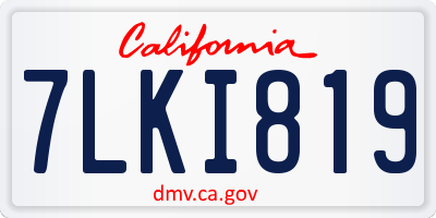 CA license plate 7LKI819
