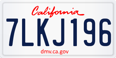 CA license plate 7LKJ196