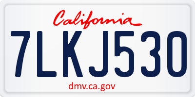 CA license plate 7LKJ530