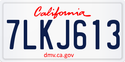 CA license plate 7LKJ613